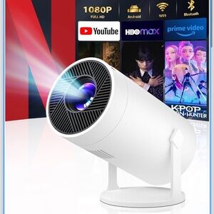White Portable Projector with Stand
